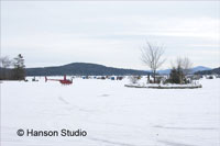 Meredith, NH - Indian Island - Winter - Helicopter